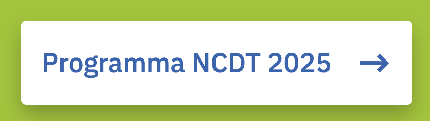 knop met tekst Programma NCDT 2025 + pijl naar rechts